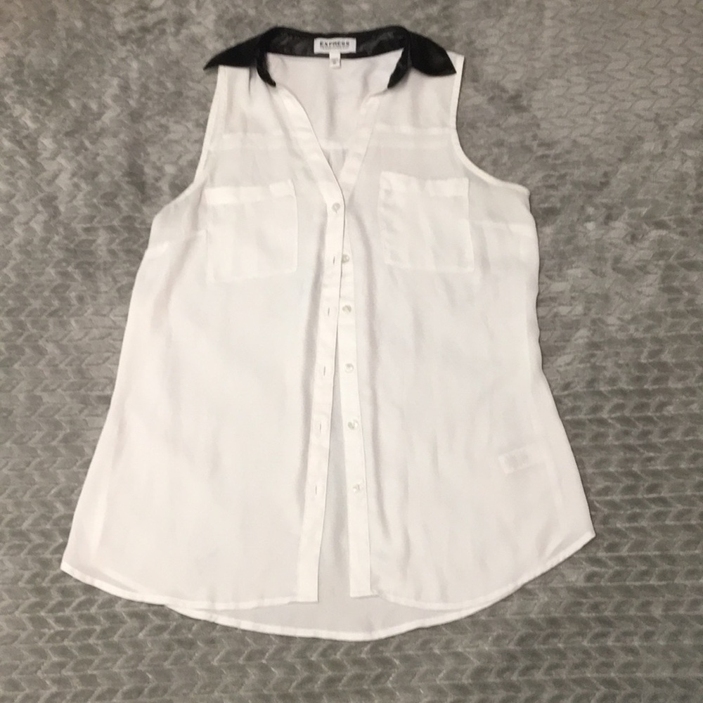 Satin Tank With Collar
